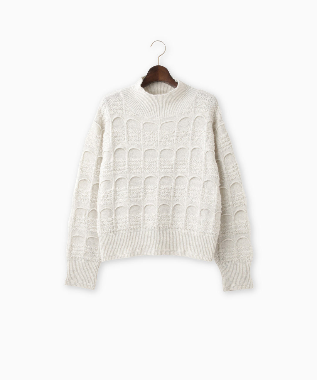 2色杢アーチ柄ショートニット