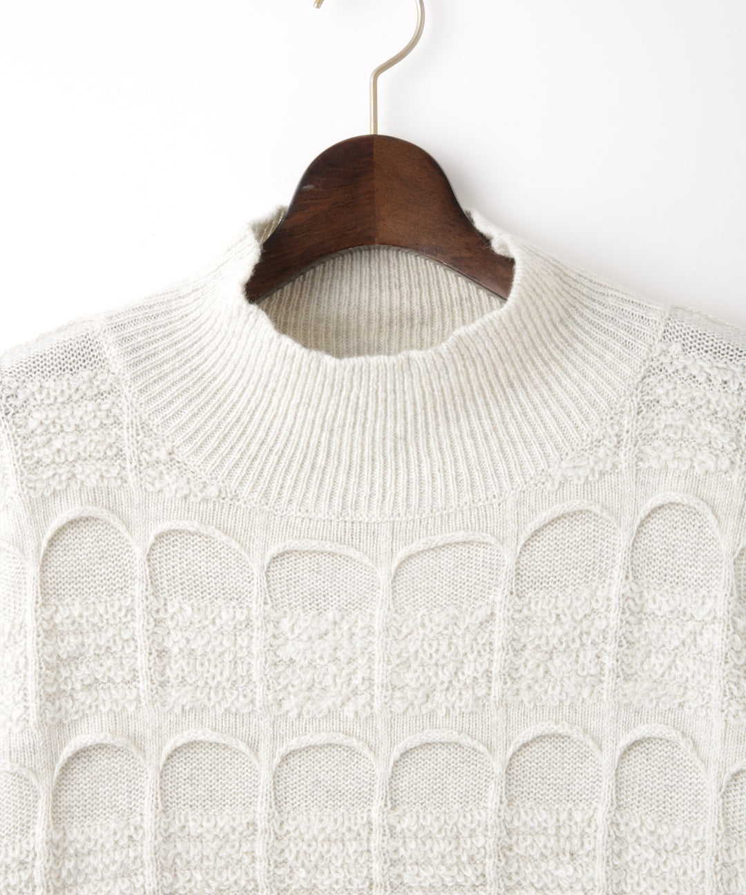 2色杢アーチ柄ショートニット