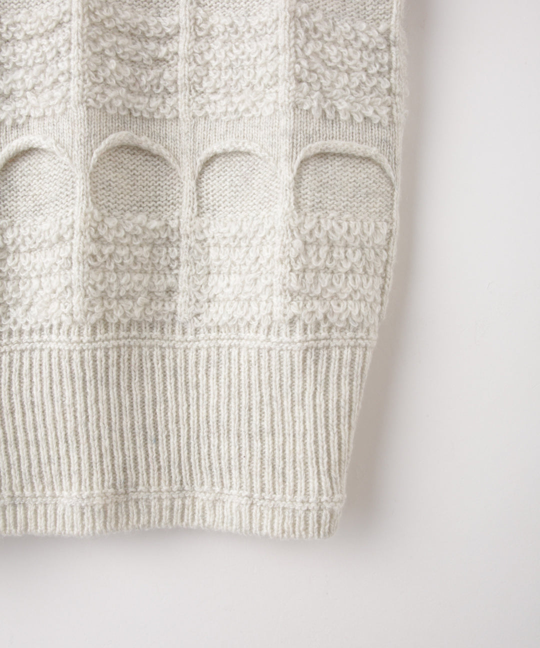 2色杢アーチ柄ショートニット