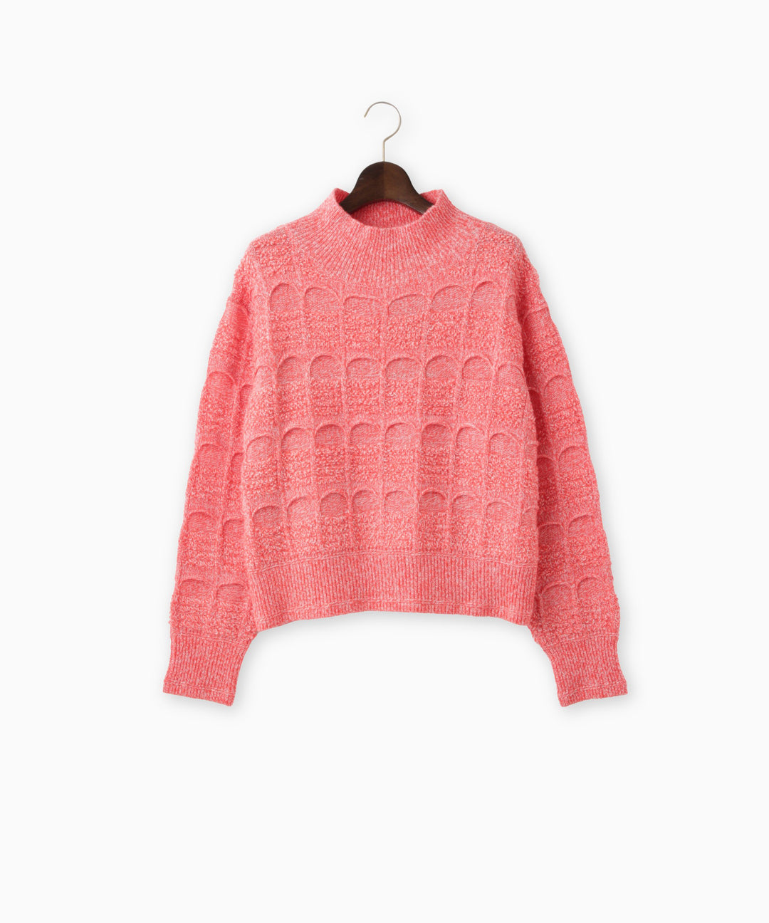 2色杢アーチ柄ショートニット