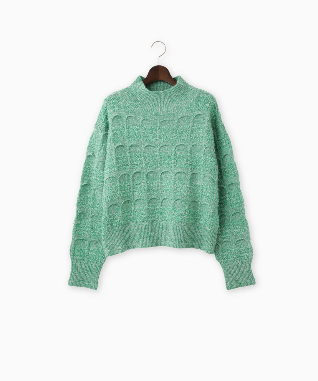 2色杢アーチ柄ショートニット