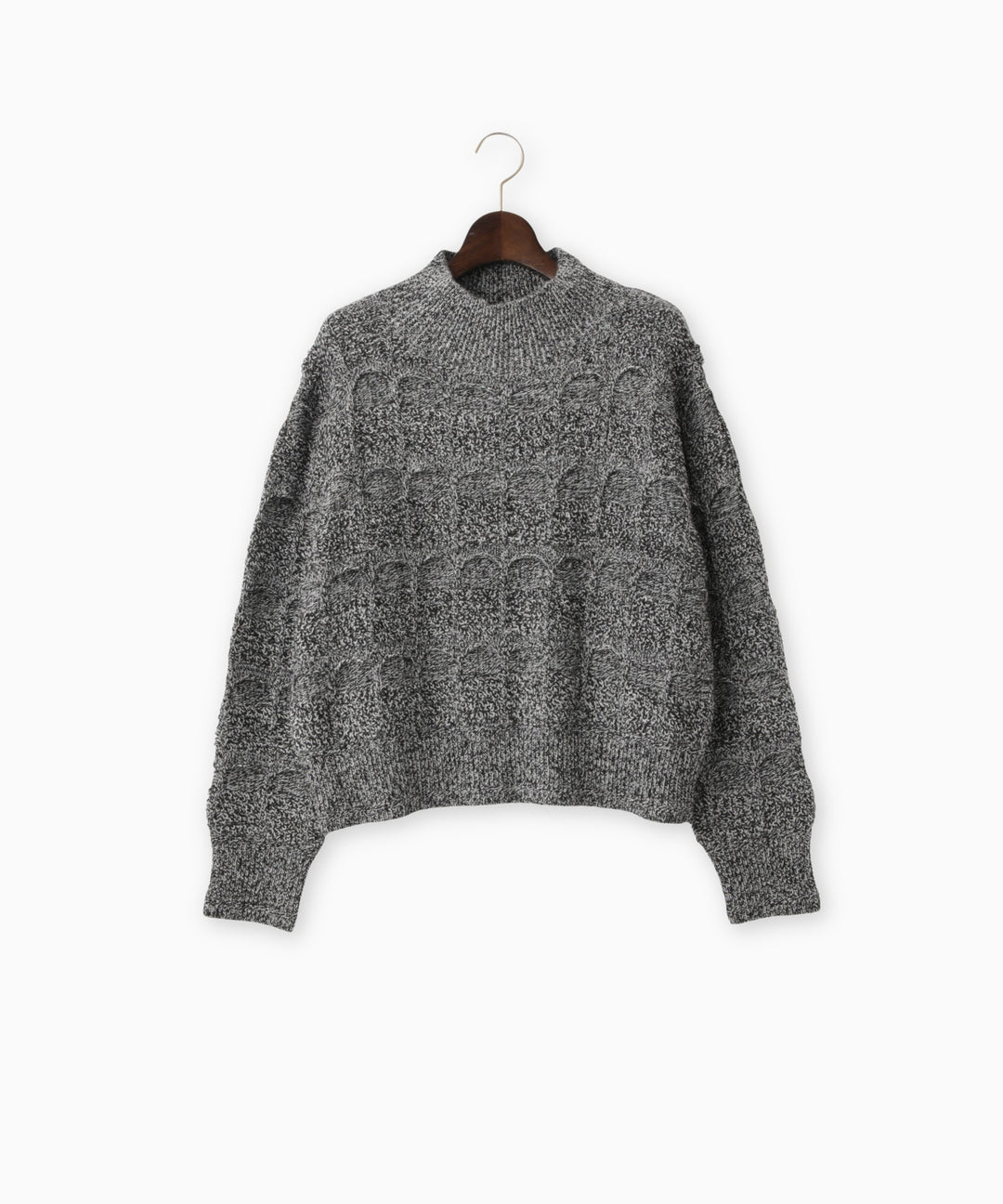 2色杢アーチ柄ショートニット