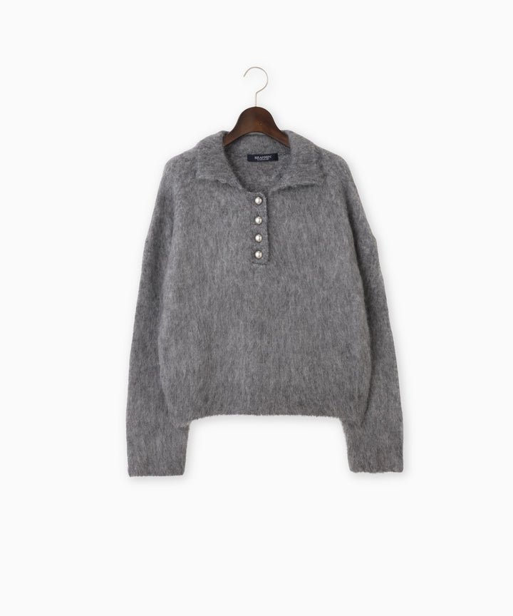 襟付きリラックスプルオーバー