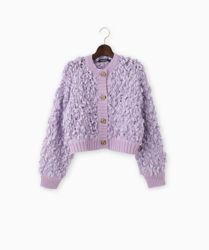 ハンドニットボリュームショートカーディガン