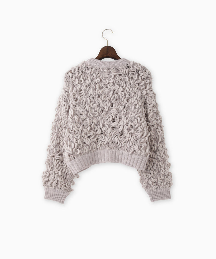 ハンドニットボリュームショートカーディガン