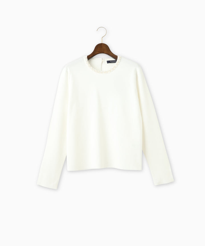 パールネックニットトップス