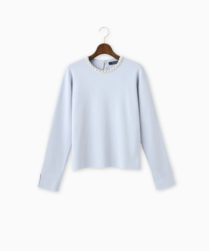 パールネックニットトップス