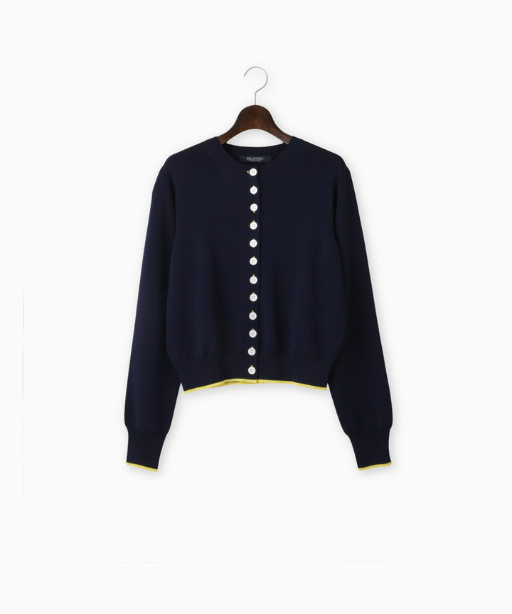 配色ニットカーディガン