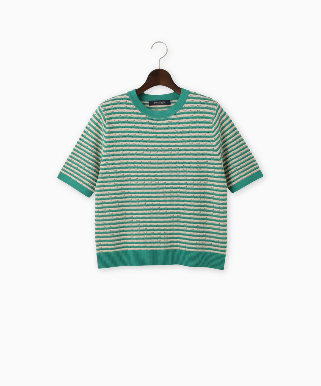 ボーダーハーフスリーブプルオーバー