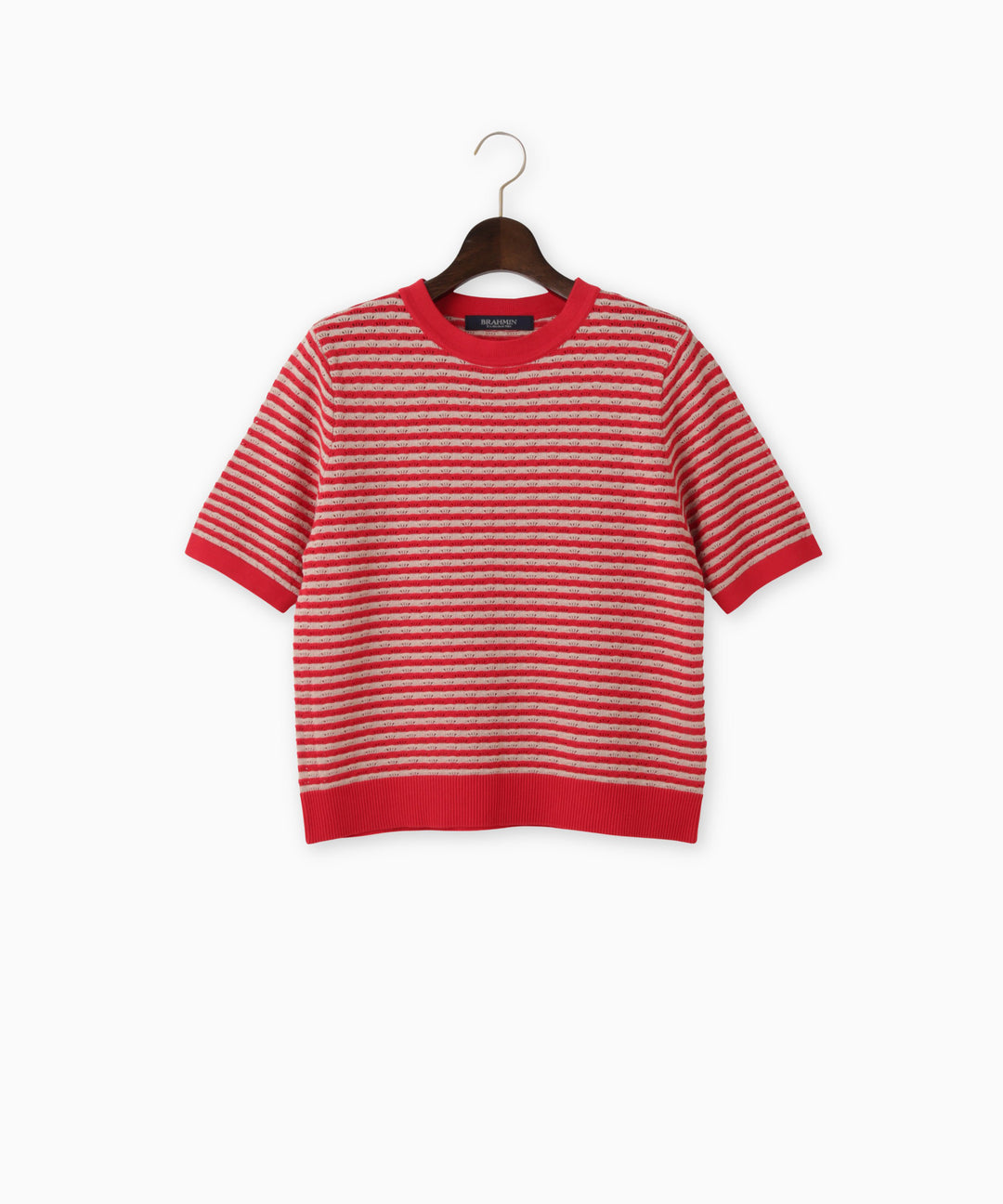 ボーダーハーフスリーブプルオーバー