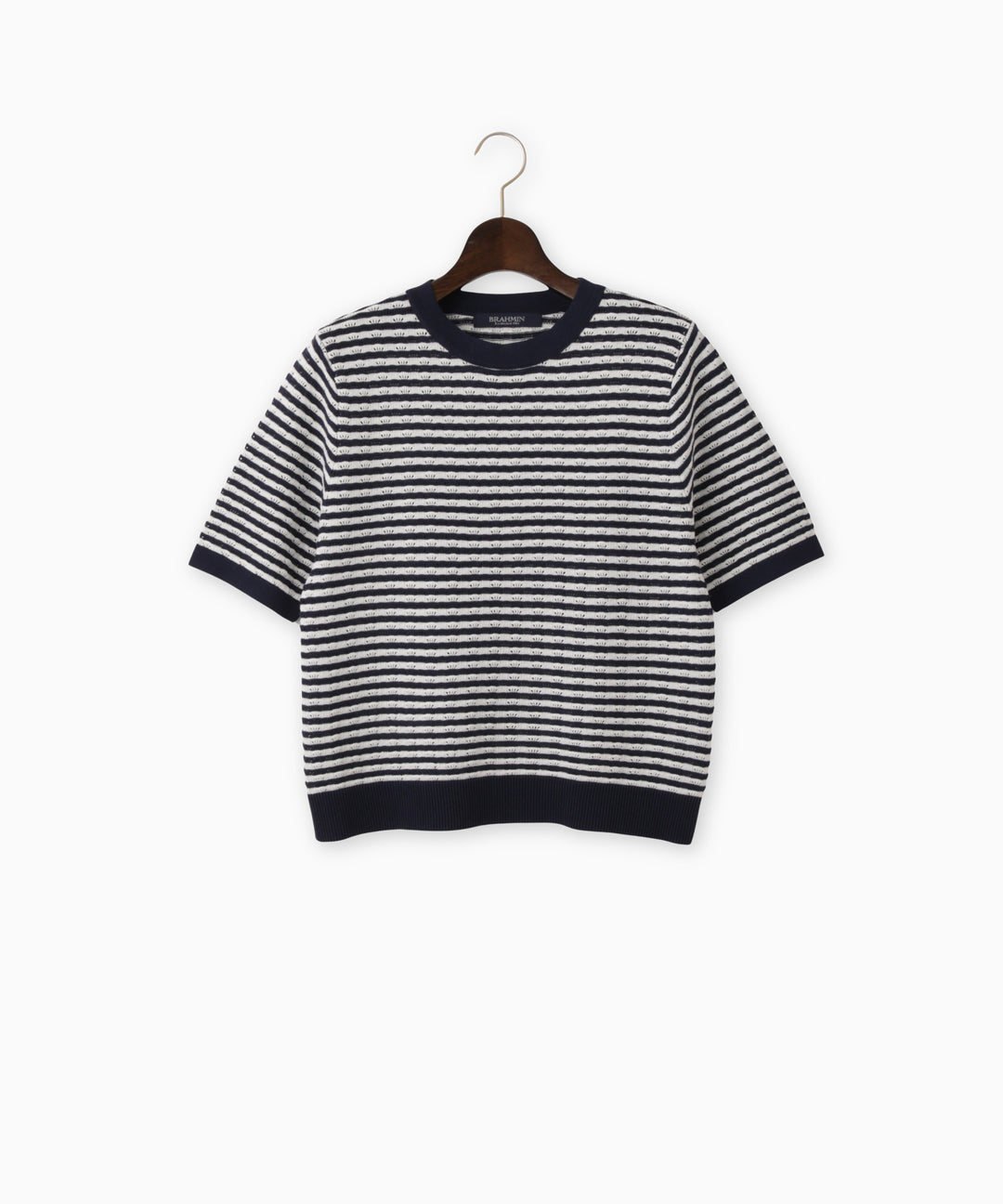 ボーダーハーフスリーブプルオーバー