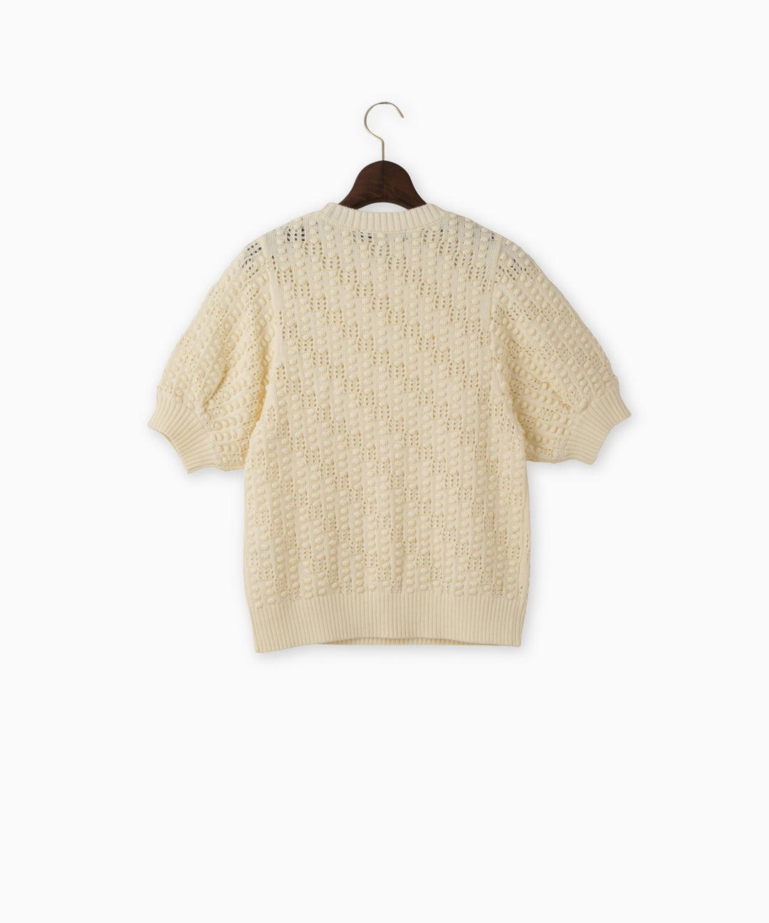 ポップコーン編みハーフスリーブニット