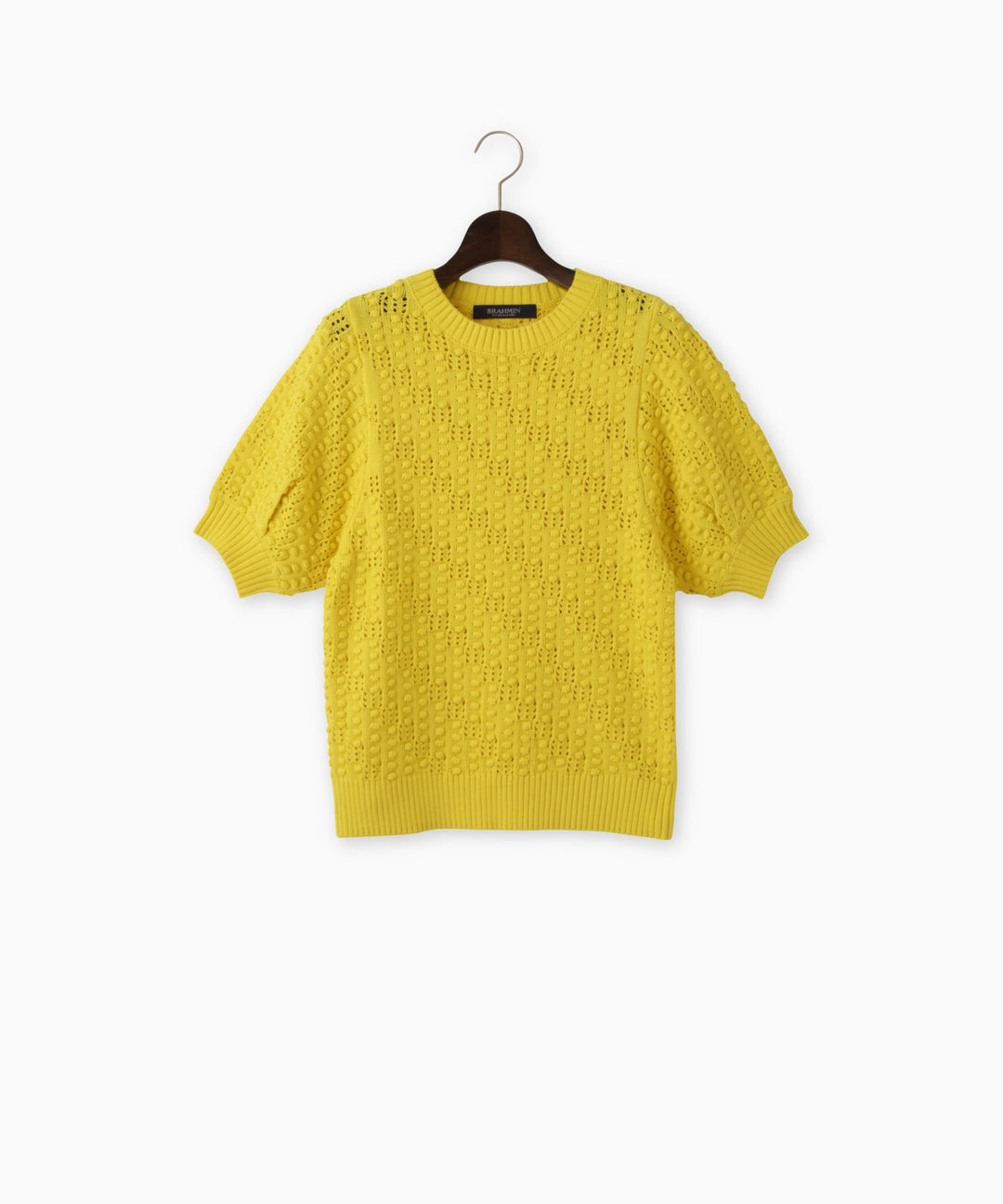 ポップコーン編みハーフスリーブニット