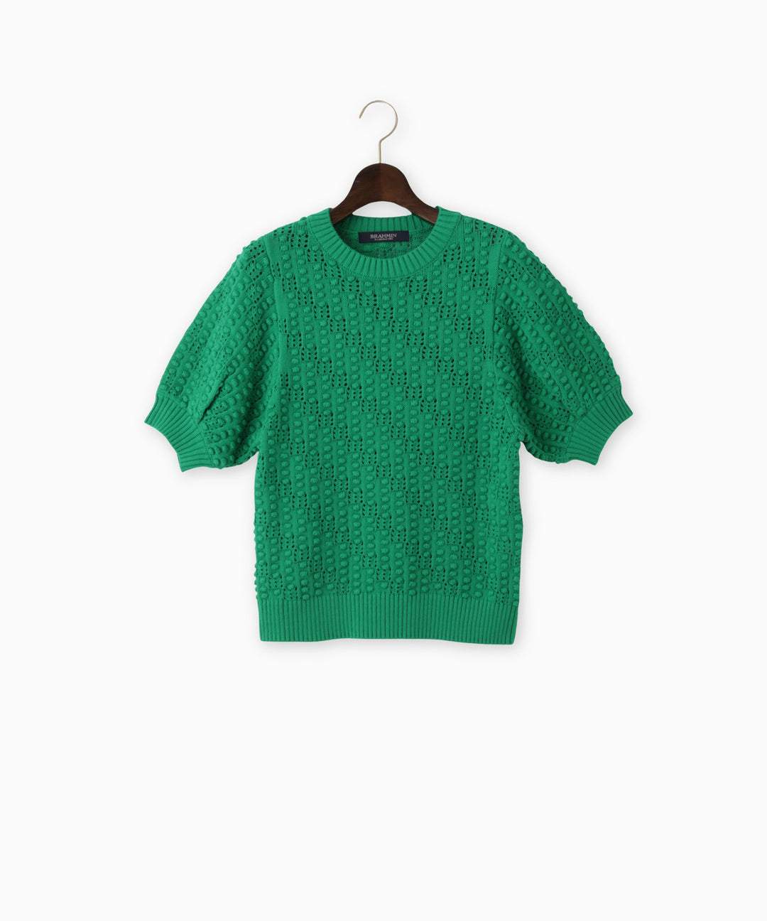 ポップコーン編みハーフスリーブニット