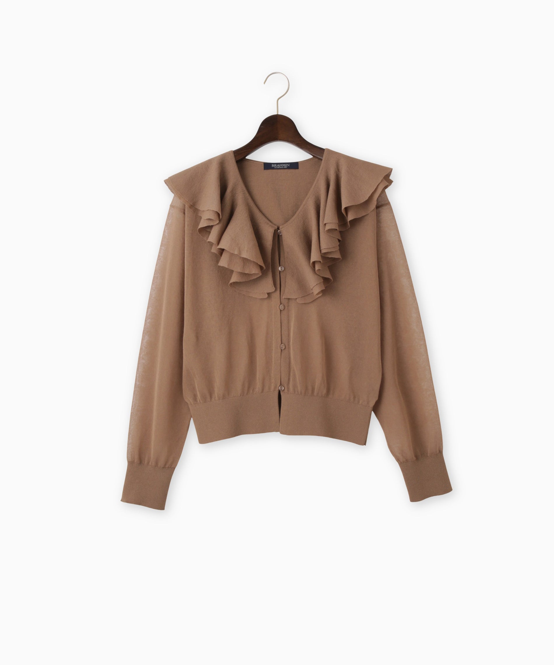 フォクシーニューヨーク　カーディガン　フリル　ブラウン 41960 Everyday Cardigan – FOXEY 公式オンラインストア