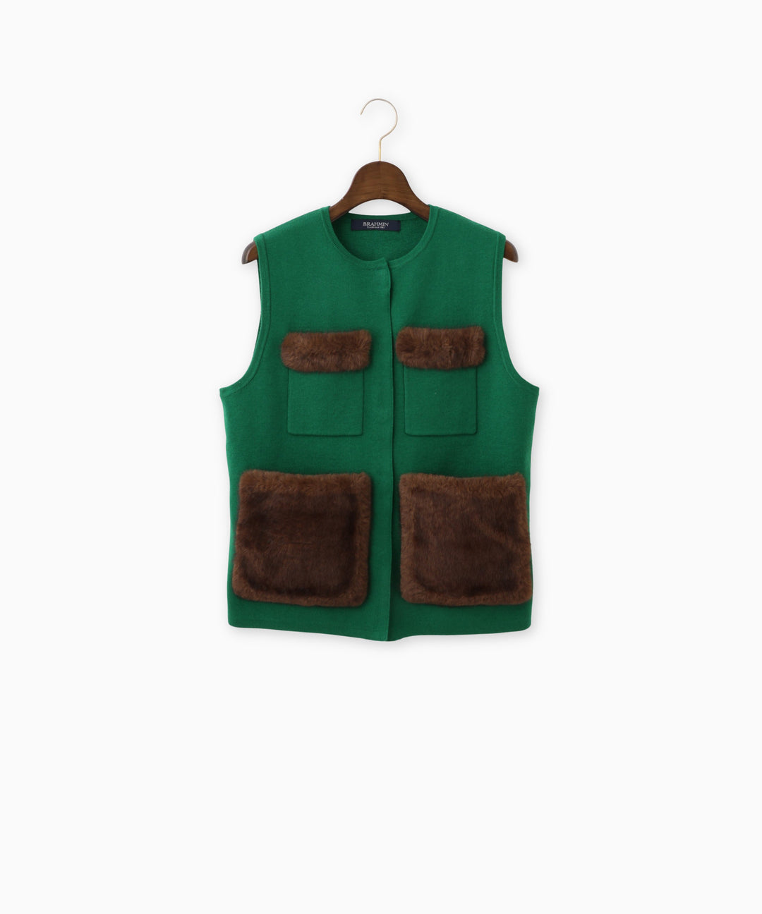 ファーポケットニットベスト