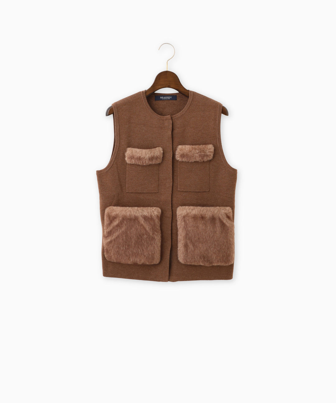 ファーポケットニットベスト