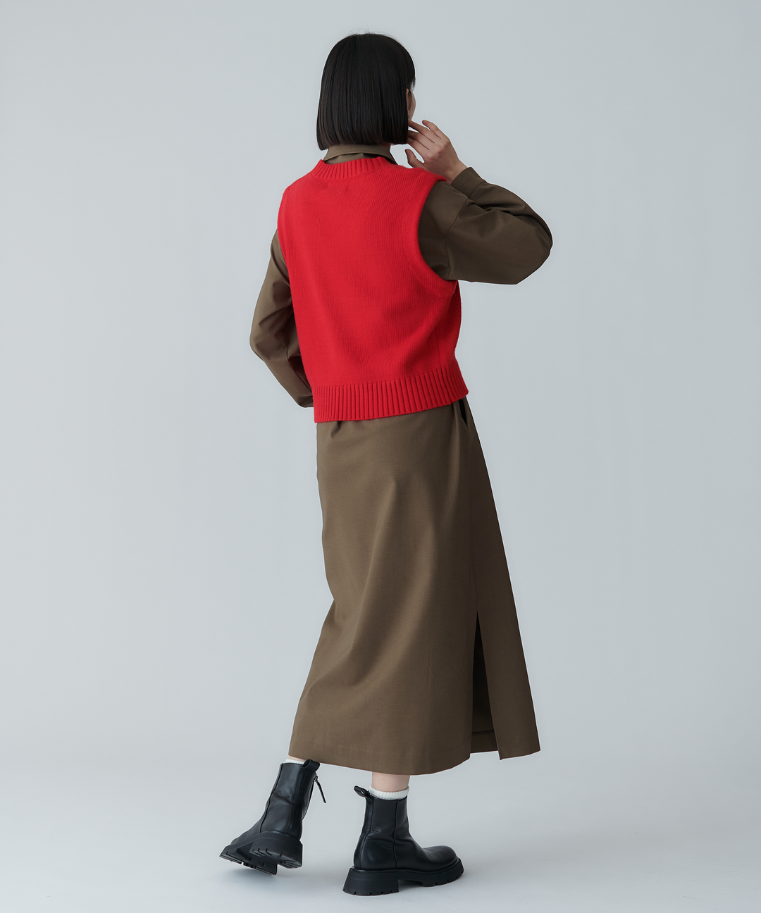 ベルト付きミリタリーワンピース