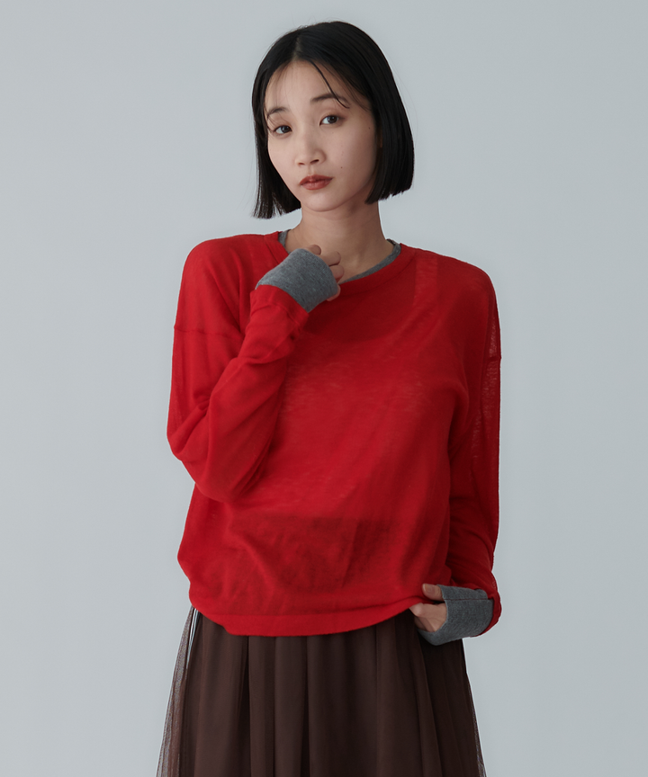 モデル H：165cm / 38 / レッド＊グレー
