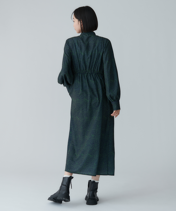 総柄シャツワンピース