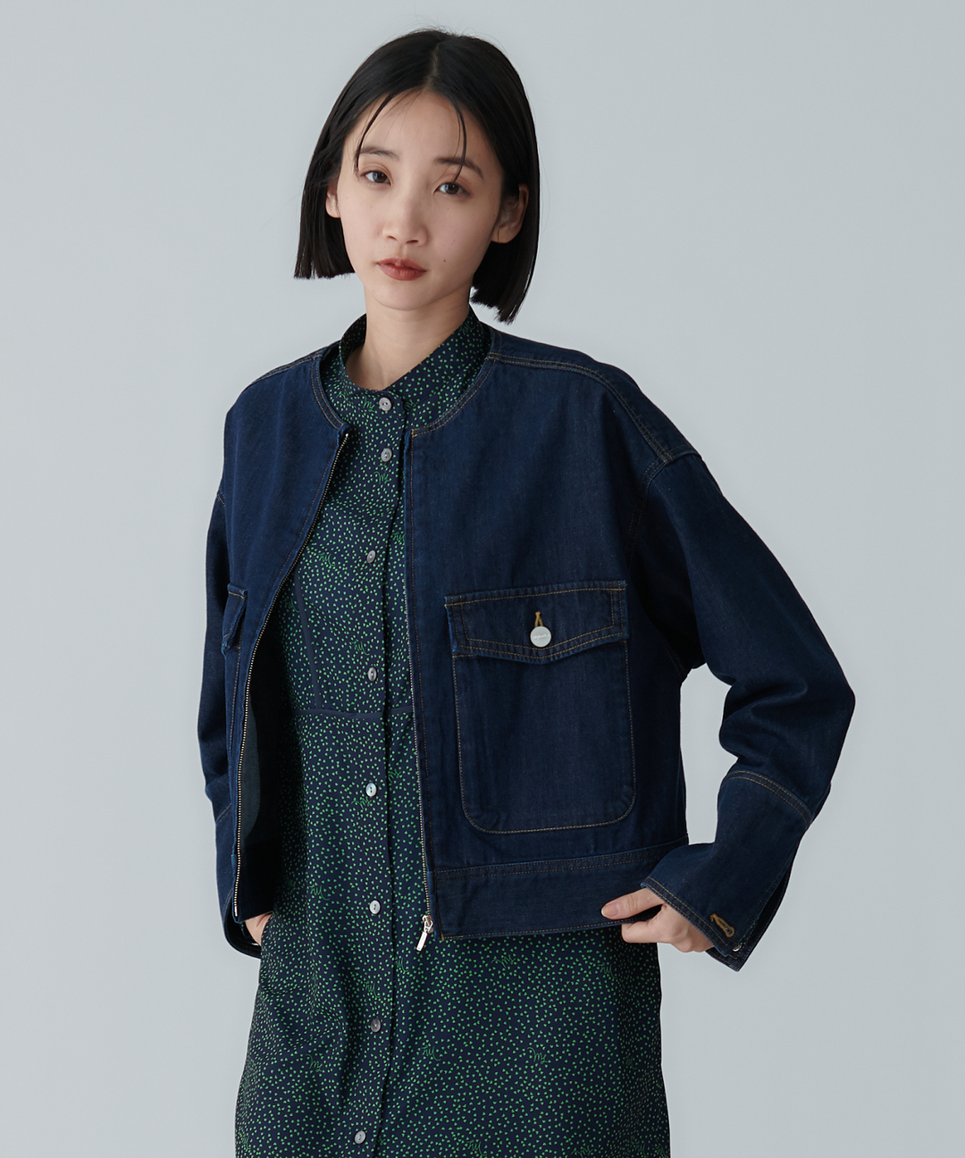 Mylanka】デニム×エコムートンブルゾン 【公式通販】 Mylanka】デニム×エコムートンブルゾン 【公式通販】