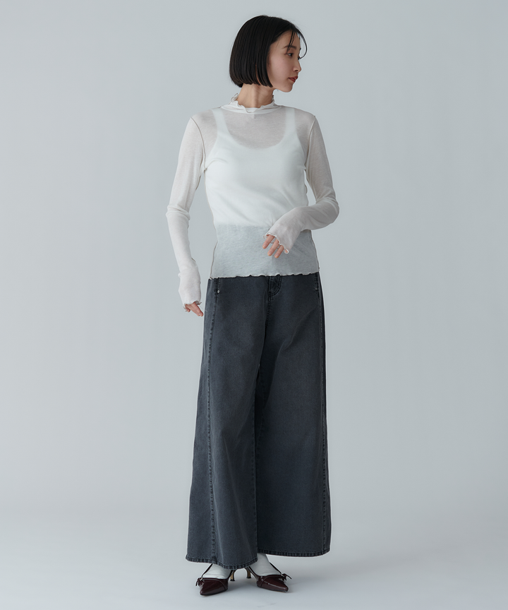 ワイドシルエットデニムパンツ