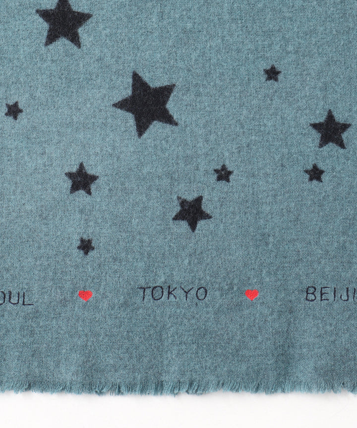 スターモチーフ ウールミックスストール