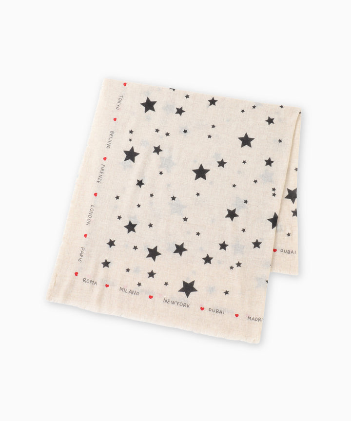 スターモチーフ ウールミックスストール