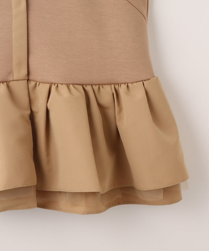 パール釦ペプラムベスト