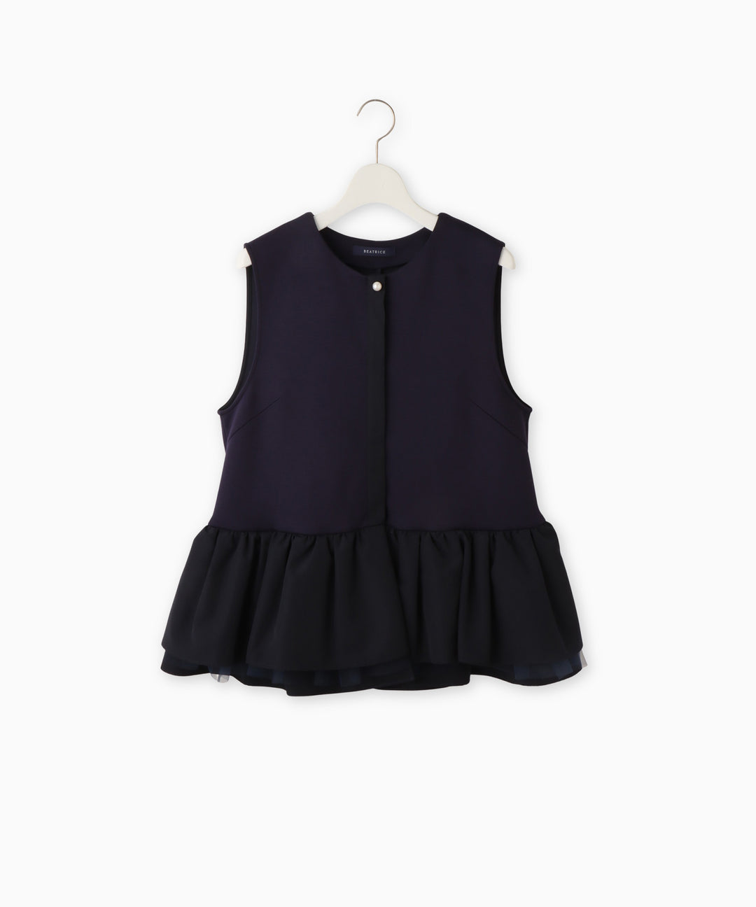 パール釦ペプラムベスト