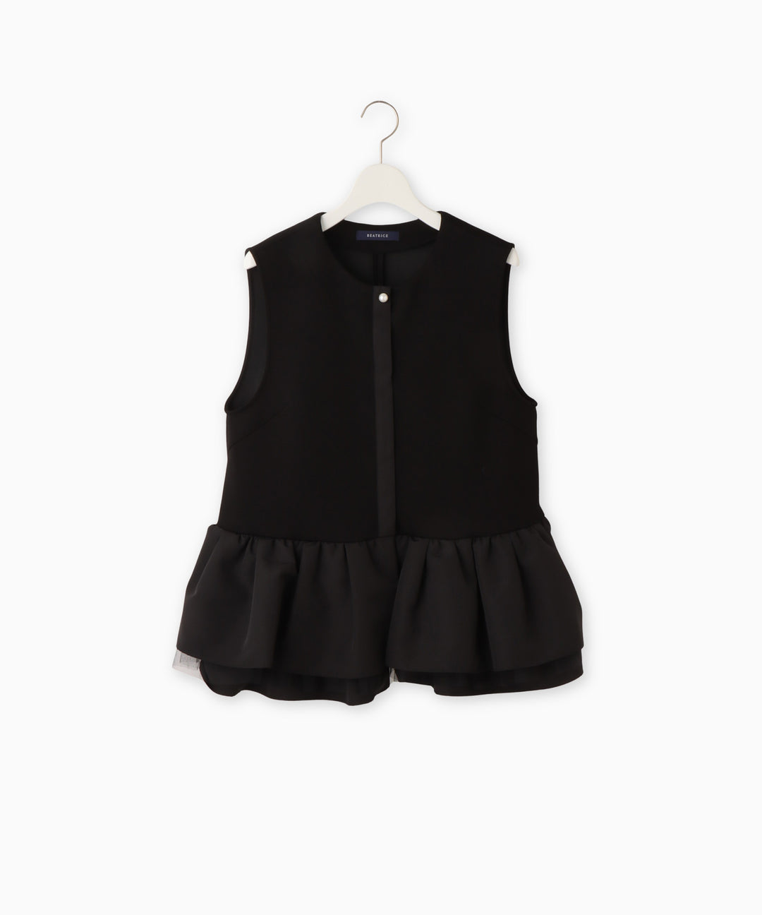 パール釦ペプラムベスト