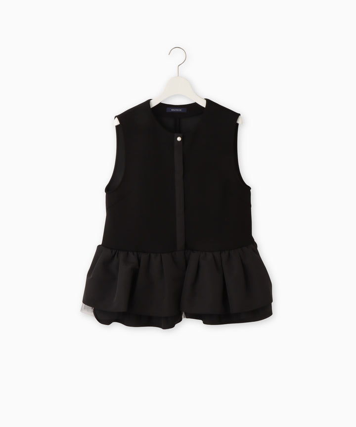 パール釦ペプラムベスト