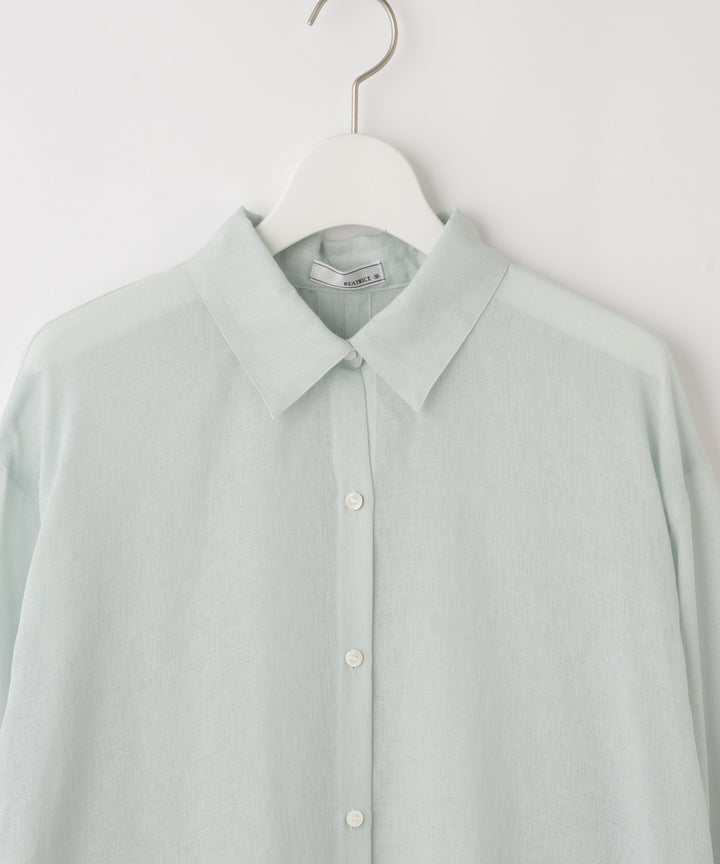バックリボンシアーシャツ