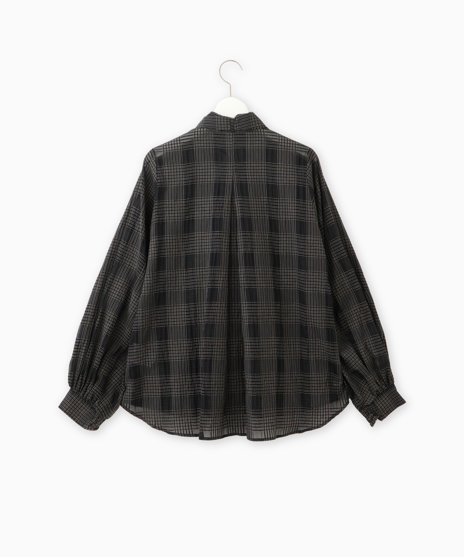 サッカーチェックシアーリボンブラウス – FACE SANS FARD