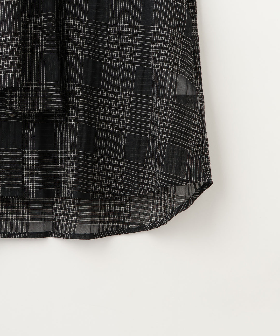 サッカーチェックシアーリボンブラウス