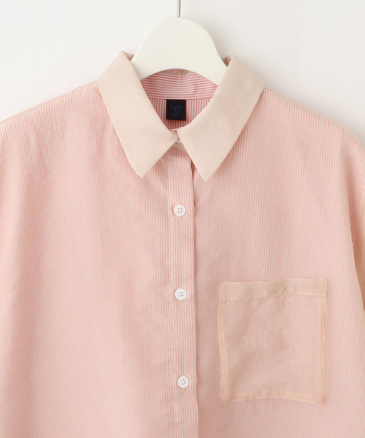 シアーレイヤードストライプシャツ