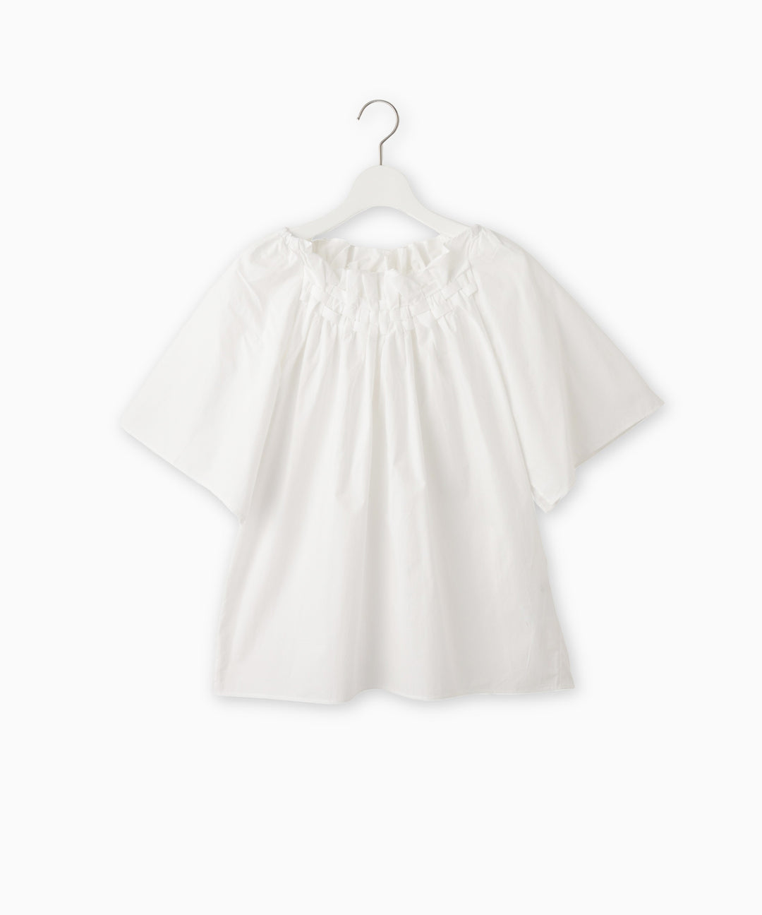 Smocked Embroidery Flared Sleeve Blouse