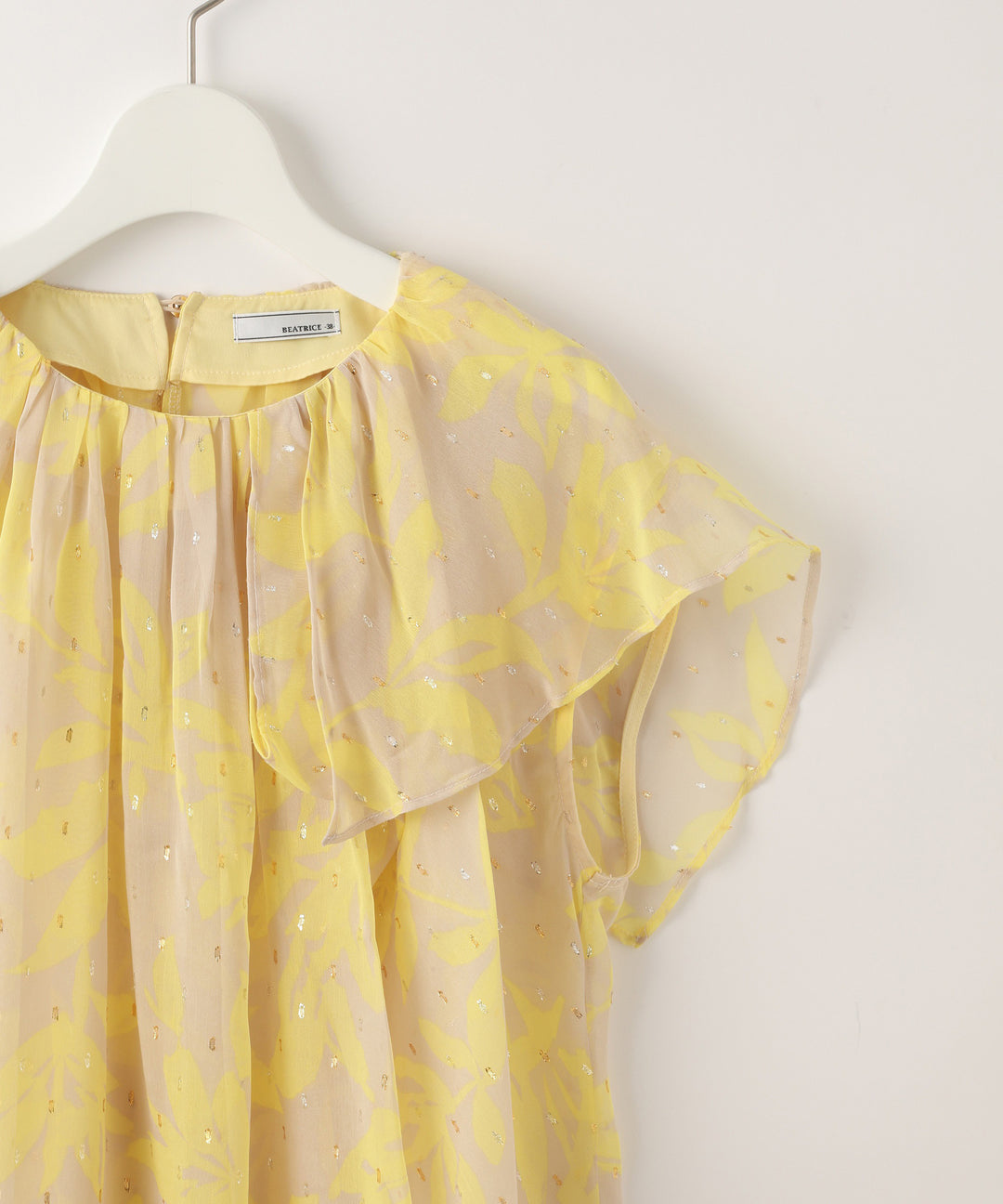 ドットフラワープリントブラウス