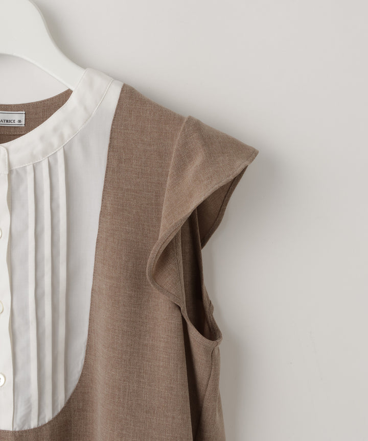 Tuck Frill Docking Blouse