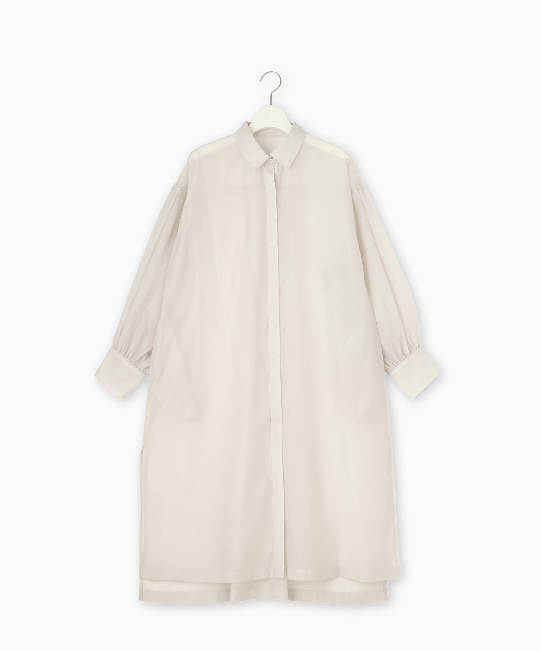 FLORENT◆25SS/シルクライクオーガンジーシャツ/長袖シャツ/0/ポリエステル/BLK SOSHIOTSUKI - 【25SS】リンクル ヴィスコース ロングスリーブ