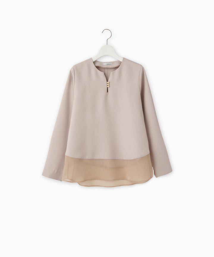 パウダーツイルシアーレイヤードブラウス