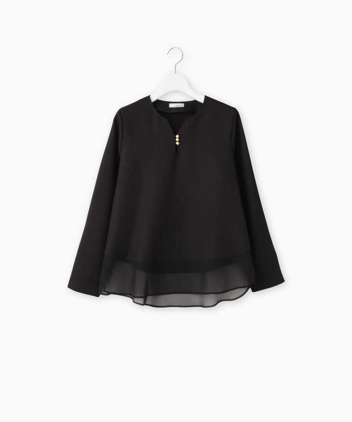 パウダーツイルシアーレイヤードブラウス
