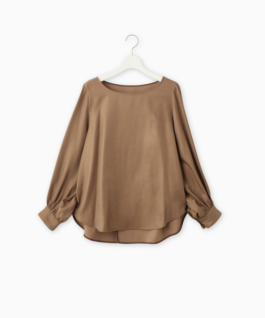 ボリュームスリーブサテンブラウス