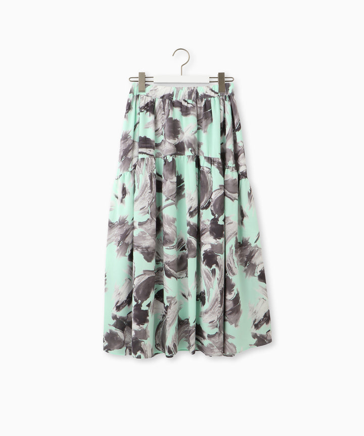 プリントティアードスカート