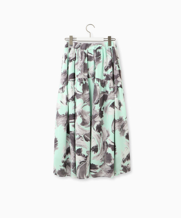 プリントティアードスカート