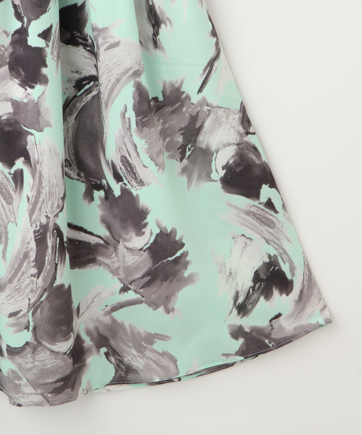 プリントティアードスカート