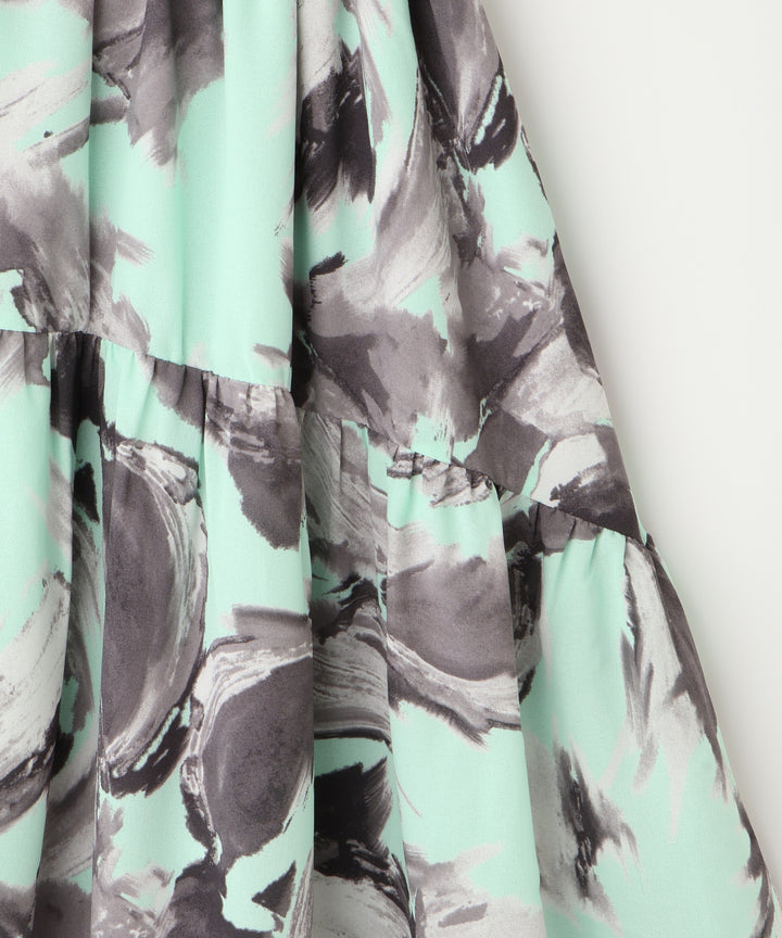 プリントティアードスカート