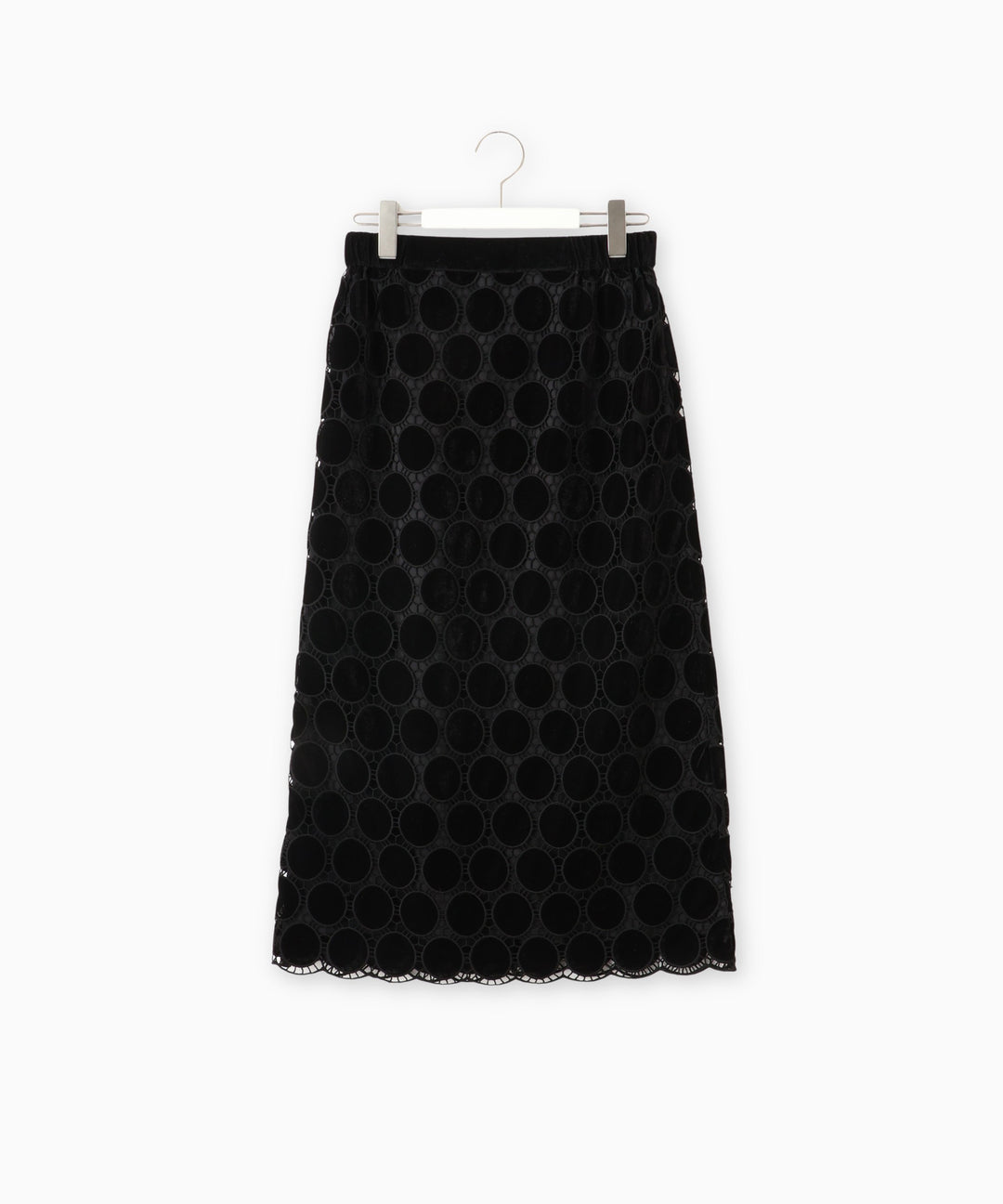 ベロアドットレースタイトスカート