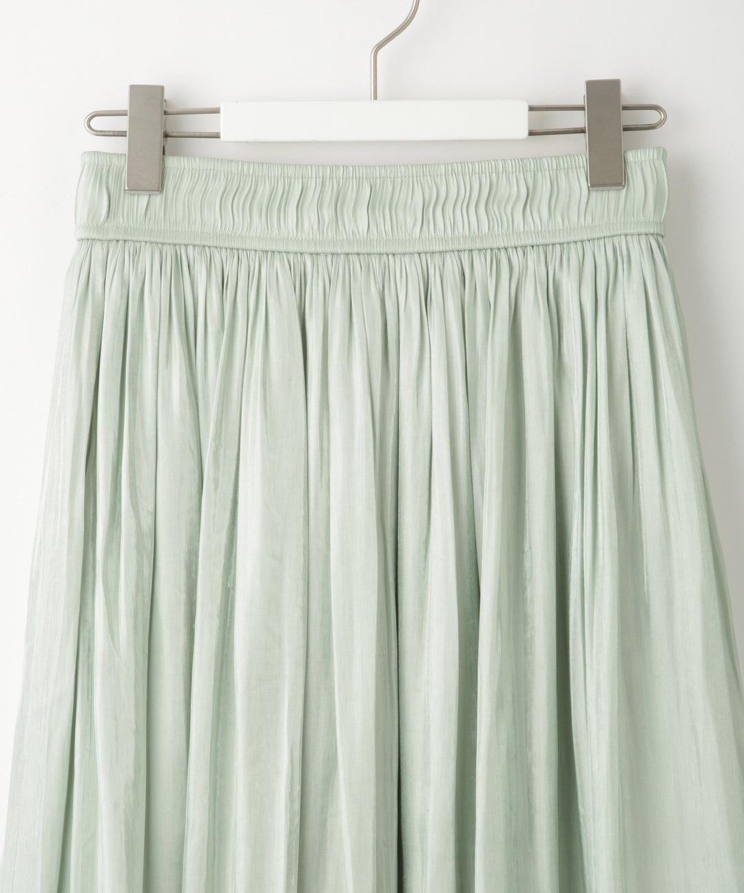 サテンギャザーロングスカート