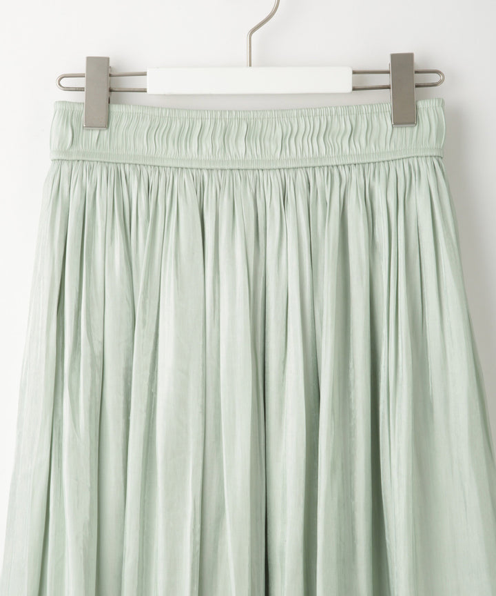 サテンギャザーロングスカート